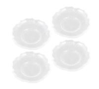 NOLITOY Lot de 4 Soucoupes à Thé en Verre Transparent Rondes Repose-Sachet de Thé Polyvalent Petit Plat Décoratif pour Café Apéritifs et Service à la Maison Restaurant Réutilisable