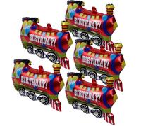 NOLITOY Lot de 5 Ballons en Aluminium de Véhicule Grosse Taille Couleur Rouge Ballon de Dessin Animé Réutilisable et Résistant Décoration Anniversaire Garçon et Filles Fête et Salle