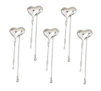 NOLITOY Lot de 5 Broches Cœur Longues à Pompon pour Femme Épingles de Costume en Alliage Léger Bijoux de Ornement Élégants pour Occasions Spéciales Accessoires Mode