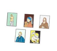 NOLITOY Lot de 5 Broches Décoratives en Alliage Émaillé Portraits D’Artistes Célèbres Style Bande Dessinée Épingles à Poitrine Colorées Accessoire Costume pour Fêtes et Présents