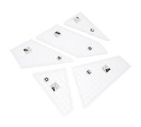 NOLITOY Lot de 5 set de Gabarits en Acrylique Transparent pour Patchwork Règle de Couture Multifonction Motifs Hexagone et Vagues Outil de Découpe Précis pour Quilting Kit Complet pour