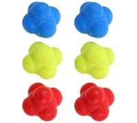 NOLITOY Lot de 6 Balles Hexagonales de Réaction 55 CM en Rouge Jaune et Bleu Balle d'Entraînement Réflexe pour Coordination Main-Œil Amélioration Vitesse et Exercices de Réactivité