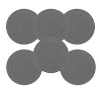 NOLITOY Lot de 6 Dessous de Verre Ronds en Silicone Gris Imperméables et Isolants Thermiques Antidérapants Cuisine Bureau et Protection de Table la Chaleur et L’Humidité