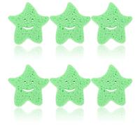 NOLITOY Lot De 6 Éponges Corporelles Exfoliantes Petit Format En Matière Éponge Douce Verte Étoiles Pour Bébé Et Tout-petit Usage Bain Quotidien
