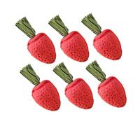 NOLITOY Lot De 6 Jouets à Mâcher Fraise pour Hamsters, Cobayes Et Lapins, en Matériaux Naturels, Stimule Dents Et Bien-être, Accessoires De Jeu pour Petits Animaux Domestiques