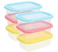 NOLITOY Lot de 6 Petites Boîtes Alimentaires Hermétiques 200ml, Mini Boîtes de Conservation avec Couvercle Étanche pour Congélateur et Réfrigérateur, Récipients en Plastique PP pour Collations, Épice