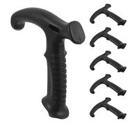 NOLITOY Lot de 6 Poignées de Canne de Rechange T en Plastique Noir pour Bâtons de Randonnée Accessoires Légers et Ergonomiques Adaptés aux Cannes de Marche Outil de Trekking Solide pour