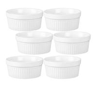 NOLITOY Lot de 6 Ramequins en Céramique 60 Ml Moules à Pudding Multifonctions Tasses à Dessert Résistantes au Four pour Pâtisserie et Préparation de Coupes Dessert