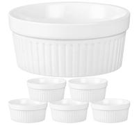 NOLITOY Lot de 6 Tasses à Dessert en Céramique 2,5 Pouces, Moules à Pudding Multifonctions Antidérapants, Bol à Pâtisserie pour Cuisson au Four, Accessoires Pratiques pour Petites Coupes