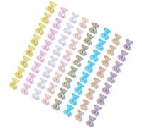 NOLITOY Lot de 64 Breloques Nail Art Ours 3D Multicolores pour Décoration D’Ongles DIY Accessoires Beauté Manucure Strass à Dos Plat Pierres Précieuses pour Ongles Mains et Pieds Kit