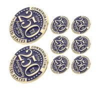 NOLITOY Lot de 8 Épingles de Costume Commémoratives 250e Anniversaire des États-unis, 3 Cm, Métal Émaillé, Insignes Patriotiques Américains, Broches Souvenirs pour Vestes, Paquet