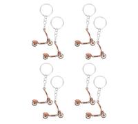 NOLITOY Lot de 8 Porte-clés Décoratifs en Alliage de Zinc Couleur Rouge Cuivre, Forme Trottinette Électrique, Légers et Compacts, Accessoires Polyvalents pour Clés, Paquet à Dos