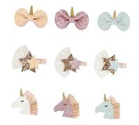 NOLITOY Lot de 9 Pinces à Cheveux à Paillettes pour Fille Accessoires Licorne Colorées Coiffure de Fête Design Adorable Fêtes