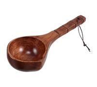 NOLITOY Louche en Bois Longue Poignée pour Bain et Jardin, Grosse Taille B, Bois Laqué Traditionnel, Cuillère à Eau Multifonctionnelle pour Spa et Cérémonie du Thé