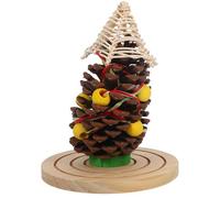 NOLITOY Mâcher pour Oiseaux Grand Cône de Pin Tressé en Bois