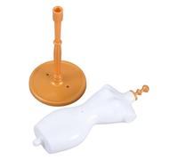 NOLITOY Mannequin de Couture pour Poupée Blanc Platine, Torse Féminin en Plastique avec Base Stable, Présentoir à Vêtements pour Exposition et Couture, Accessoire D’artisanat et