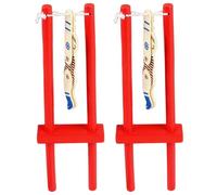 NOLITOY Marionnettes à Ficelles en Bois Rouge 2 Pièces pour Garçon et Filles, de Décompression et Entraînement de Coordination des Doigts, pour Théâtre de Marionnettes