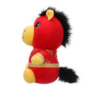 NOLITOY Mascotte Cheval Peluche Décoratif Peluche Douce pour Nouvel an Chinois Figurine Réaliste du Signe Chinois Ornement Festif pour Bureau et Étagère