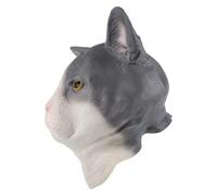 NOLITOY Masque de Chat en Latex Réaliste pour Halloween Masque Intégral Animal pour Fête Costumée Élastique Confortable Accessoire Cosplay et Bal Masqué pour Adultes