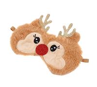 NOLITOY Masque De Sommeil Peluche Forme Cerf Noël Doux Peau Confortable Lavable Élastique Ajustable Voyage Sommeil Tranquille Nuit