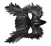 NOLITOY Masque Hibou Noir en Pu Respirant Ajustement Réglable pour Halloween et Carnaval, Accessoire Unique et Léger pour Fête Costumée et Mascarade