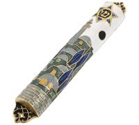 NOLITOY Mezouzah Métallique Décorative Rétro pour Porte Entrée Ornement Religieux Métal avec Fixation Facile Protection Symbolique pour Maison et Temple Style Artisanal Vintage