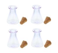 NOLITOY Mini Bouteilles Verre Carrées pour Pendentifs DIY avec Bouchons Liège et Aiguilles Décorations pour Bocaux à Souhaits Accessoires Sécurisés