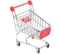 NOLITOY Mini Chariot de Courses Bureau 11x7,5x11,5 Cm en Métal et Plastique Rigide, Panier D'achat de Rangement pour Stylos et Petits Objets, Organisateur de Bureau Couleur Aléatoire