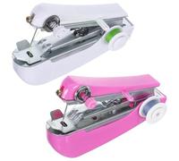 NOLITOY Mini Machine à Coudre 2 Sets Manuelle Portable Blanc et Rose, Plastique et Fer Couleur Aléatoire pour Débutants et Seniors pour Petits et Voyages