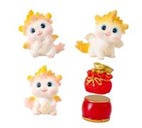 NOLITOY Miniature Dragon Ornaments Set Adorable Resin Decorative Dragon Figures for Desktop and Garden Lightweight Home and Office Decorations