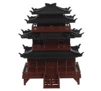 NOLITOY Miniature Pavillon Chinois Imprimé Décoration de Jardin Zen et Aquarium Modèle Architecture Ancienne pour Paysage Miniature Ornement Polyvalent pour Bonsai et Aquarium