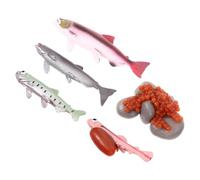 NOLITOY Modèles Réalistes D'organismes Marins pour Garçon et Filles Kit Éducatif Scientifique 24 Pièces Simulation Cycle de Vie Animale Marine Pédagogique Solide et Décoratif