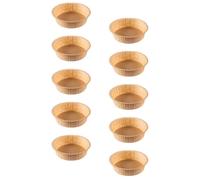 NOLITOY Moules à Gâteau en Papier Sulfurisé Or 10pcs pour Cuisson Jetable Facile à Démouler sans Lavage, pour Anniversaires et Nouvelles Recettes