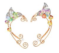 NOLITOY Oreilles Elfes Manchettes Fleuries pour Femmes Bijoux Cosplay sans Perçage