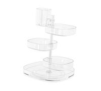 NOLITOY Organisateur de Maquillage Rotatif Transparent Boîte de Rangement Cosmétique pour Table Présentoir de Salle de Bain avec Compartiments Variés