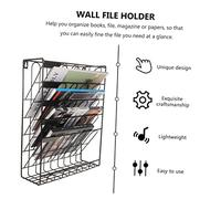 NOLITOY Organiseur Mural pour Fichiers et Magazines Porte Revue Noir Support Bureau pour Rangement Documents et Dossiers Organiseur Pratique pour Maison et École