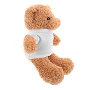NOLITOY Ours en Peluche Mini à Personnaliser par Sublimation, Peluche Douce en Tissu Polyester avec T-Shirt Blanc, Présent DIY pour Anniversaire et Noël, Décoratif et Ludique pour Garçon