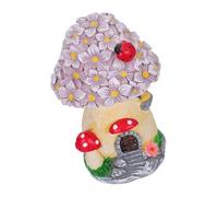 NOLITOY Outdoor Resin Mushroom House Decoration Weatherproof Garden Ornament with Intricate Details Small Fairy Themed Patio Sculpture for and Flower Bed