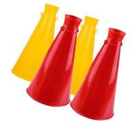 NOLITOY Pack de 4 Mini Cônes de Cheerleading en Plastique Amplification Sonore et Design Convivial pour Matchs Scolaires et Jeux Sportifs