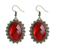 NOLITOY Paired de Boucles d'Oreilles Pendantes Vintage en Métal avec Cristaux Ovales Bijoux Rétro en Pierre Précieuse Légères et Confortables pour Mariage et Tenue Quotidienne