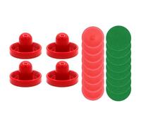NOLITOY Palets de Hockey sur Air en Plastique 20 Pièces - 4 Poussoirs Rouges 96Mm 8 Rondelles en Feutre 8 Balles Rouges 64Mm - Accessoires pour Table de Air Hockey Jeux D’Arcade et