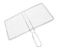 NOLITOY Panier à Griller En Inox 21x39 Cm Pour Barbecue - Grille à Poisson En Maille - Support Grill Portable Pour Fruits De Mer, Viande Et Légumes - Accessoire Léger Et Résistant Pour Camping Et Fête