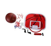 NOLITOY Panier de Basket Mural Garçon Fille sans Perçage Cadre Fer Rouge Jeu Intérieur et Extérieur pour Garçon Fille Set de Basketball Portable pour Développer Habiletés et Esprit