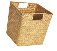 NOLITOY Panier de Rangement Tissé Jonc de Mer Jaune Panier Polyvalent pour Fruits et Fleurs avec Poignées Intégrées Rangement Pratique pour Salle de Bain Bureau et Maison