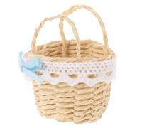 NOLITOY Panier Miniature Tissé Main pour Maison de Poupée Décor Rustique Panier Floral Compact et Léger pour Accessoires Miniatures