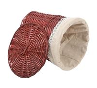 NOLITOY Panière à Linge Tissée avec Couvercle Panier de Rangement Rotin pour Vêtements et Accessoires Organisateur Pratique pour Maison et Salle de Bain Design Élégant et Fonctionnel