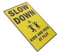 NOLITOY Panneau D'avertissement Métallique Jaune pour Garçon et Filles Qui Jouent, Panneau de Signalisation Routière en Fer Résistant aux Intempéries pour Rue et Sécurité