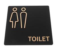 NOLITOY Panneau de Toilettes 20 CM en Acrylique Noir et Bronze Ancien Panneau Mural Mixte Résistant à L’Humidité pour Salle de Bain Professionnelle et Restaurant Indicateur de Porte