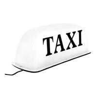 NOLITOY Panneau Lumineux Magnétique Taxi 12v Blanc Rond, Feu de Taxi pour Véhicule, Lampe de Toit Aimantée pour Voiture, Signalisation Lumineuse Haute Visibilité, Installation Facile,