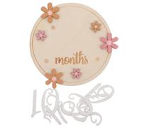 NOLITOY Panneaux Mensuels en Bois Fleuris pour -Né - Accessoires Souvenirs Bébé pour Photos de Croissance Mensuelle Cartes d'Annonce Légères et Portables Shower